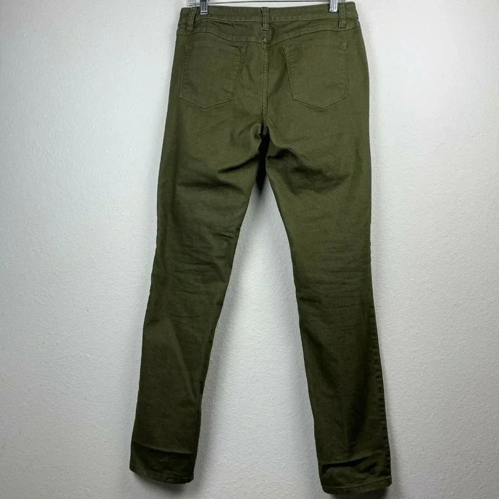 Prana Jeans Women's Size 6/28 x 31 Mid Rise Skinny Leg Stretch Denim Moss Green - Picture 2 of 9